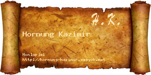 Hornung Kazimir névjegykártya